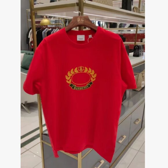 NWT Authentic BURBERRY Oak Leaf Crest Oversized T-Shirt red - Picture 1 of 2